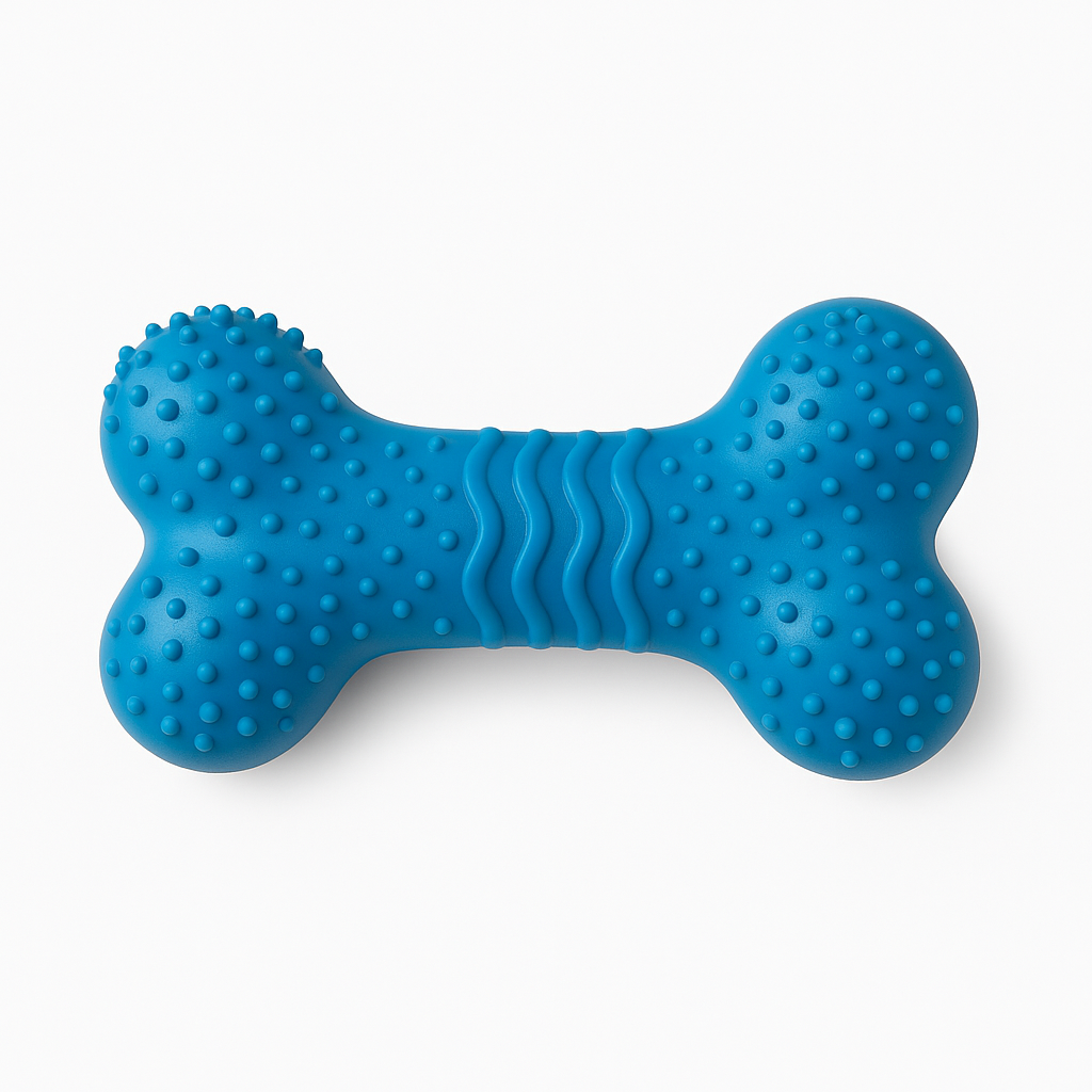 Blue Rubber Bone Toy