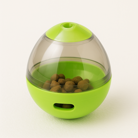 Interactive Treat Dispensing Ball for Cats – Green & Transparent