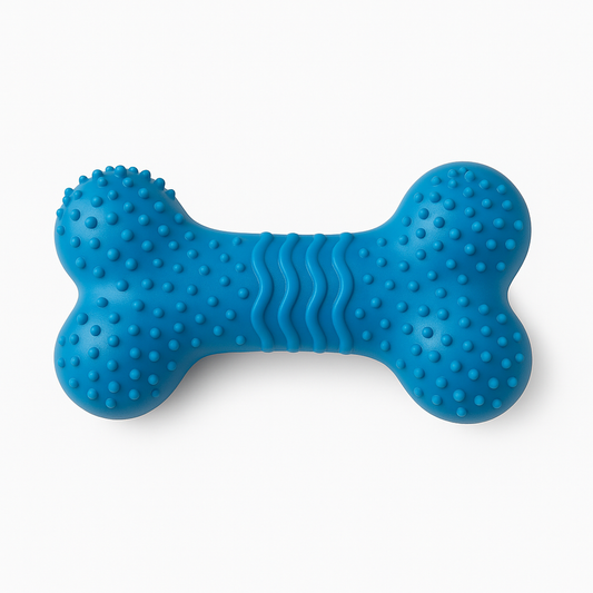 Blue Rubber Bone Toy