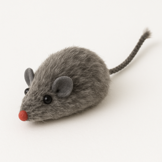 Realistic Gray Plush Mouse Toy for Cats